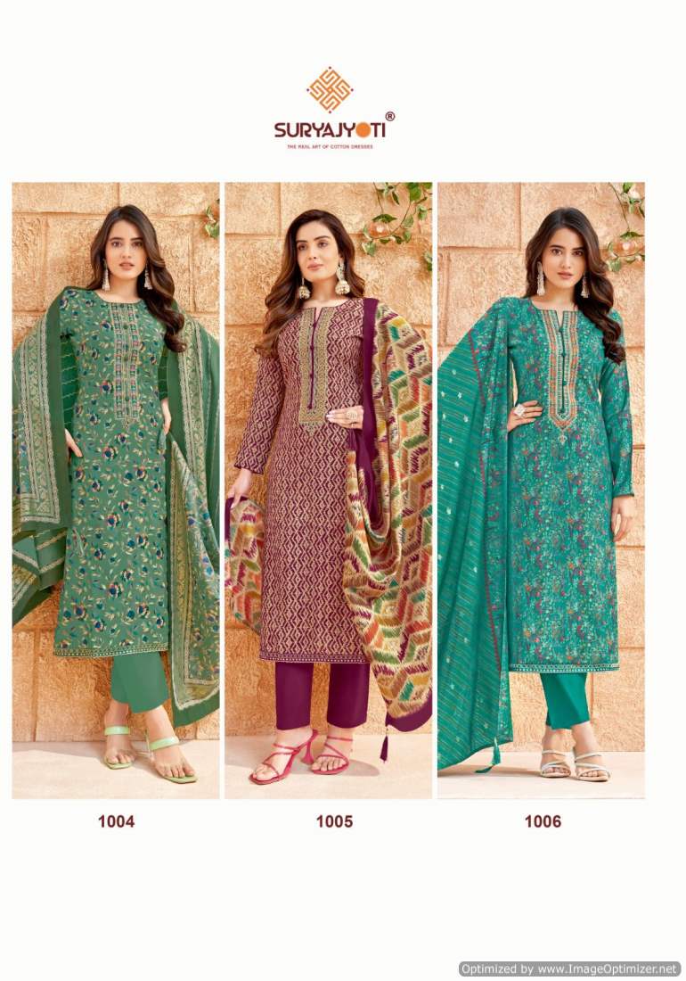 Priyanka Vol 1 By Suryajyoti Embroidery Work Printed Dress Material Wholesale Market In Surat
